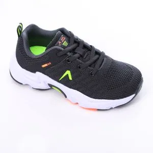 Activ Neon Green Detail For Charcoal Lace Closure Sneakers