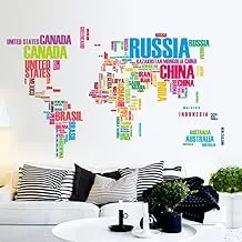 Children's English Alphabet World Map Wall Sticker Remove The Poster