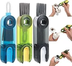 3 in 1 Multifunctional Cleaning Brush,Bottle Cup Lid Detail Brush, Multi-Functional Crevice Cleaning Brush, U-Shaped Brush for Cleaning Water Bottles - Random Color