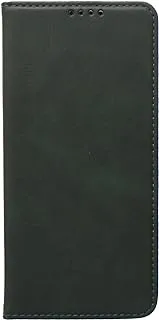 KAU High Quality Leather Flip Cover With Robust Protection Against Drops Impacts For Reno 8 5G - Dark Green