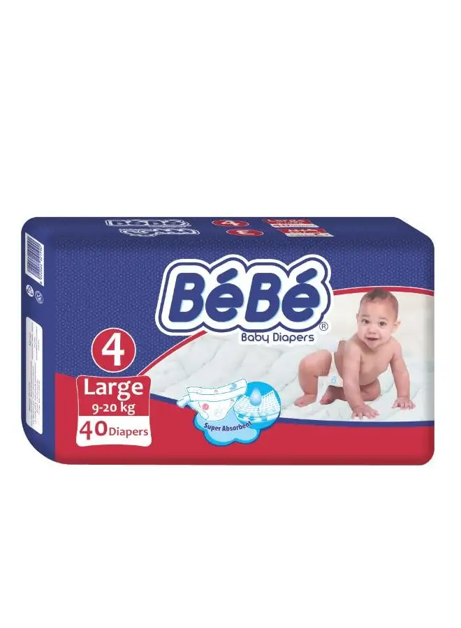 bebe Baby Diapers Large (size 4) 40 diapers