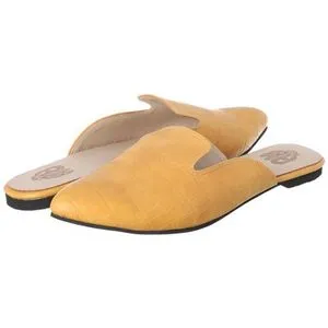 AM EGYPT Elegant Women Crocodile Mules-Mustard