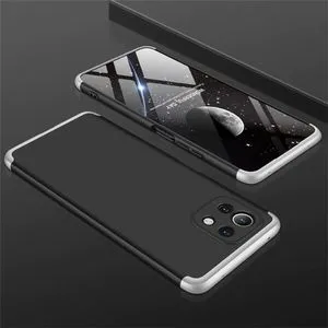 3In1 360° Full Protection Case With Camera Shield For Xiaomi MI 11 Lite - Black/Silver