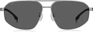 Hugo Boss Aviator Shape Sunglasses for Men, 63 mm Size, Grey/Grey, R80/Ir Mt Dark Ruth, 63mm