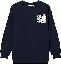 Name It Kids Girl's Injie Long-Sleeves Boxy Sweatshirt, 13 - 14 Years - Dark Sapphire