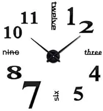 3D Wall Clock - Black - DIY