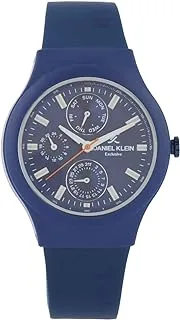 Daniel Klein DK.1.12975-2 Rubber Chronograph Wrist Watch for Men, 42.6 mm Size, Navy