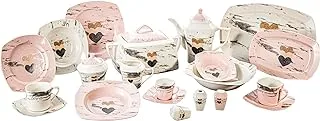 Lotus 1003112 Porcelain Ozil Dinner Set 62-Pieces, Multicolor