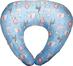 Baby Shoora Microfiber Baby Nursing Pillow Printed Animals For Boys-Baby Blue