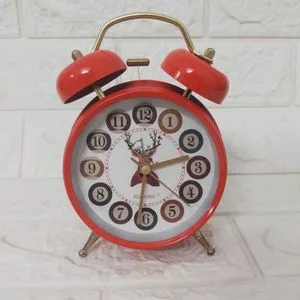 Bell Alarm Clock With Night Light -RED