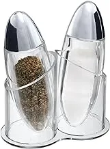 Hec SP-08-SC Acrylic Salt and Pepper Shaker with Holder, Transparent