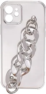 Boter Chain High Quality Plastic Back Cover With Unique Anti-Theft Chain For Iphone 12/12 Pro - Silver