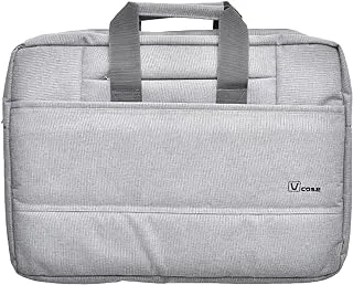 Vcase Fabric Carrying Case Containing Two Main Zipper Pocket With Front And Rear Pockets Equipped Shoulder Strap Compatible With Various Laptops 15.6 Inch - Light Grey