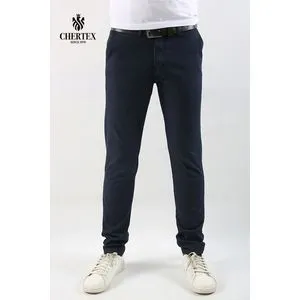 Chertex Men Slim Gabardine Pants - Blue Black