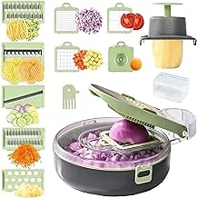 Vegetable Chopper, Onion Chopper, Mandoline Food Slicer Chopper Vegetable Cutter Veggie Chopper with Draining Basket French Fry Cutter Kitchen Gadgets - Assorted Colors