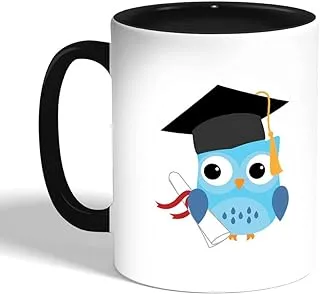 Decalac Graduation - Owl picture Printed Coffee Mug, Black, Ceramic