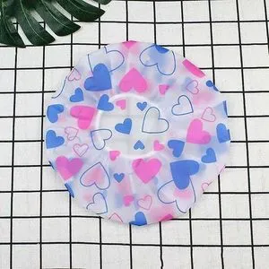 A Pack Of 2 Waterproof Shower Cap Reusable Elastic Bathing Caps For Women Hair Salon Bathroom