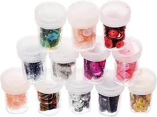 High Quality Chunky Glitter Pack of 12 Pieces For Crafts And Art Suitable For Home, School, Or Educational Centers - Multi Colour