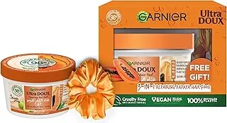 Garnier Ultra Doux Papaya Hair food 3 in 1 bundle + free orange scrunchy