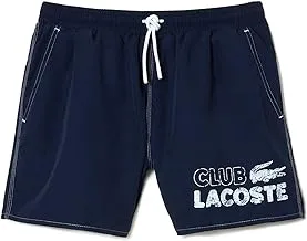 Lacoste Mens Quick Dry Swim Trunks with Integrated Lining,Color Blue,Size M