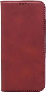 KAU High Quality Leather Flip Cover With Robust Protection Against Drops Impacts For Realme Note 11S - Red