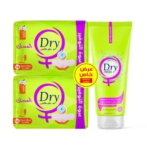 Dry Fresh Wash Gel Musk 200Ml + Dry Maxi Musk Extra Long 28 Pads