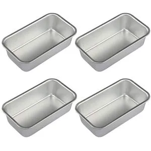 4Pcs Aluminum Alloy Loaf Tin Rectangular Non-Stick Bread Mould Bread Loaf Pans Baking Tools Kitchen Dining Bar Supplies