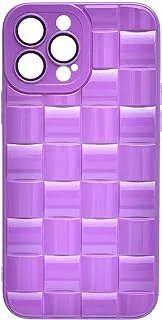 Fit 360 High Quality Glittery Back Cover With 360 Degree Full Body Protection For Iphone 13 Pro Max - Purple