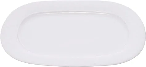 Tunisie Tu-2701233 Set Of 6 Pieces Of Porcelain Grand Siecle Oval Plate 33Cm Suitable For Home And Restaurants With Premium Durable Material - White