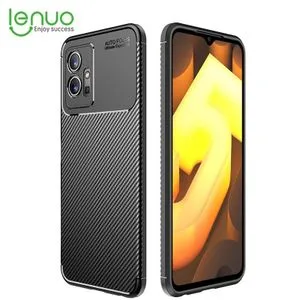 Lenuo لهاتف vivo Y75 5G / Y55 5G حافظة من ألياف الكربون غير اللامعة