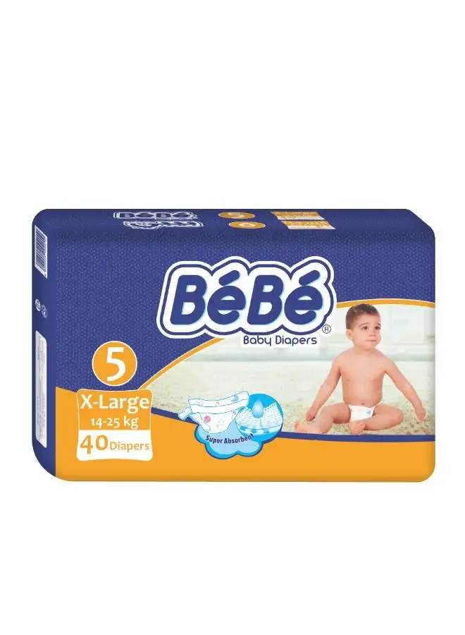 bebe Baby Diapers X-Large (size 5) 40 diapers