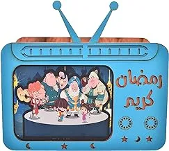 accessories shop Wooden Large Tissue Box Cartoon Character Shape With Ramadan Kareem Design For Decoration - Multi Color