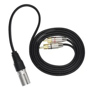 2 RCA Phono Male Plug To XLR 3 Pin Male Jack Mic Cable Splitter