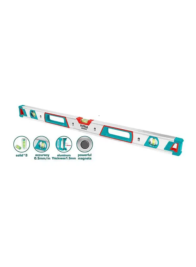 TOTAL Spirit Level With Powerful Magnets Teal / Grey 150cm