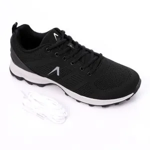 Activ White Sole Round Toecap Shape Sneakers - Black