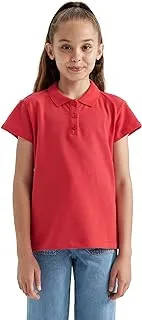 DeFacto Girls Regular Fit Polo Neck Short Sleeve Plain Basic Polo Polo Shirt