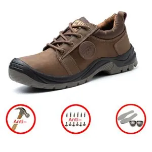 Fashion Safety Shoes Steel Toe Work Boots Anti-Smashing Anti-Puncture