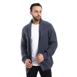 AlNasser Stone Blue Knitted Slip On Cardigan