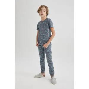 Defacto Boy Regular Fit Crew Neck Long Sleeve Knitted Pyjamas - 2 Pieces