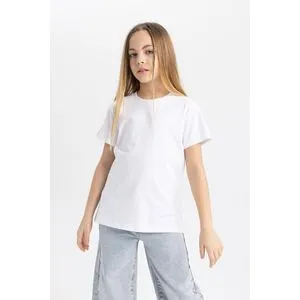 Defacto Girl Regular Fit Knitted Short Sleeve Body