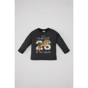 Defacto Babyboy Regular Fit Bike Neck Knitted Long Sleeve T-Shirt.