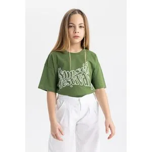 Defacto Girl Relax Fit Knitted Short Sleeve Body