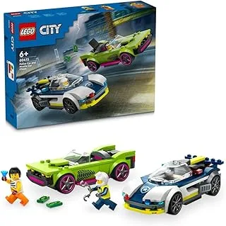 LEGO® City Police Car and Muscle Car Chase Set 60415 Building Blocks Toy Car Set; Toys for Boys, Girls, and Kids (213 Pieces)