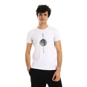 Phoenix Half Sleeves Cotton Regular Fit T-Shirt - White