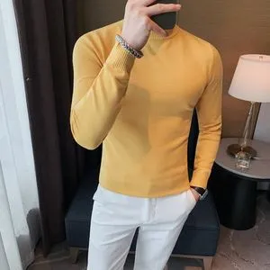 Fashion Male High End Fashion Brand Knitted-yellow