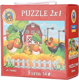 Fluffy Bear 2-in-1 Farm Animals Puzzle 102-Piece Set