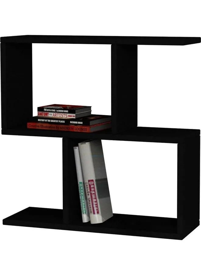 MODERN HOME Double Layer Storage Box Bedside Table Black 60x60x20cm