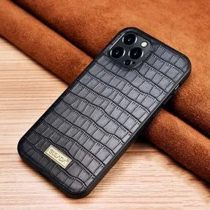 SULADA Crocodile Texture TPU Protective Case For IPhone 13 Pro Max(Black)