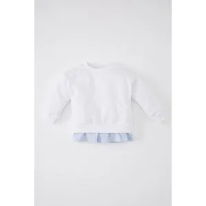 Defacto Babygirl Regular Fit Bike Neck Long Sleeve Knitted Sweat Shirt.