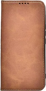 KAU High Quality Leather Flip Cover With Robust Protection Against Drops Impacts For Nova 9 - Camel